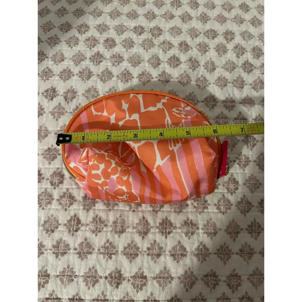 Lilly Pulitzer for Target Orange Pink Cosmetic Makeup Case Pouch Giraffeeey EUC